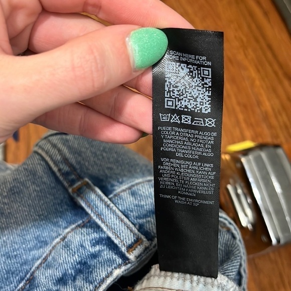 ASOS High Rise Distressed Wide Leg Light Wash 90s Jeans - Picture 11 of 12